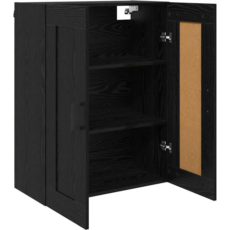vidaXL Wandkast Zwart Eiken 69,5 x 34 x 90 cm Bewerkt hout, foto 3