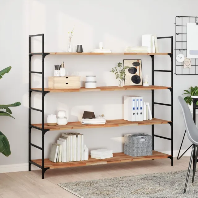 vidaXL Wandschappen 4 st zwevend olieafwerking 160x40x2 cm acaciahout Bruin