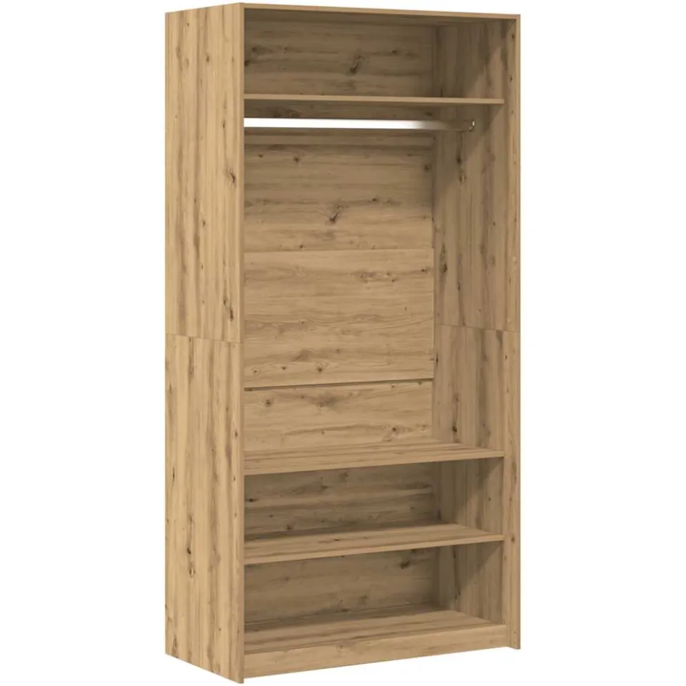 vidaXL Kledingkast 100x50x200 cm bewerkt hout artisanaal eikenkleurig, foto 3