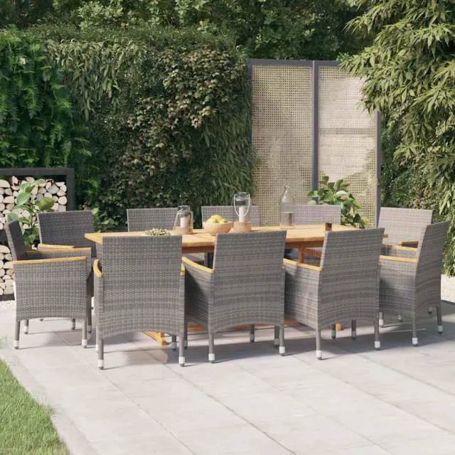 vidaXL 11-delige Tuinset met kussens grijs, foto 2