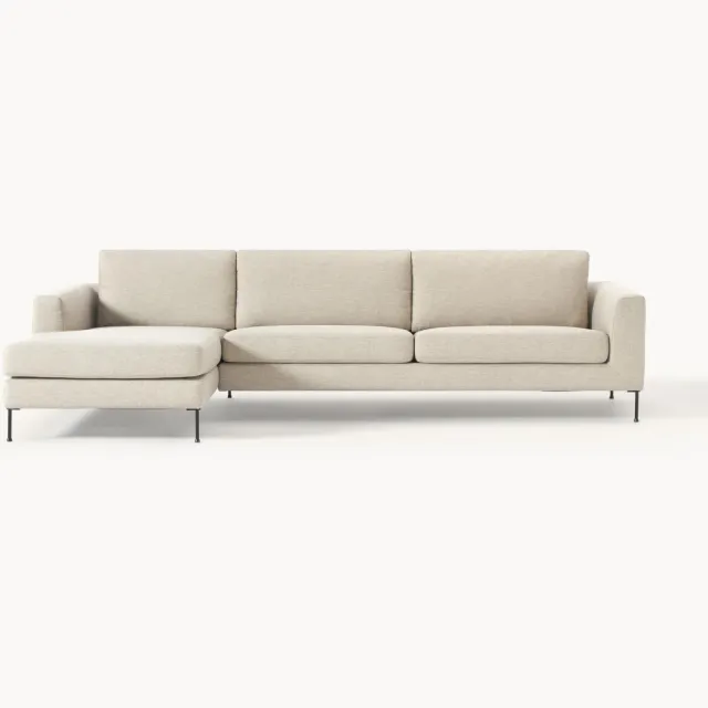 Westwing Collection Hoekbank Cucita (4-zits) beige