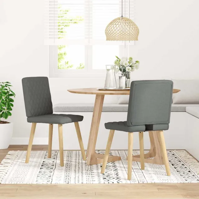 vidaXL Eetkamerstoelen 2 st stof donkergrijs grijs, foto 2
