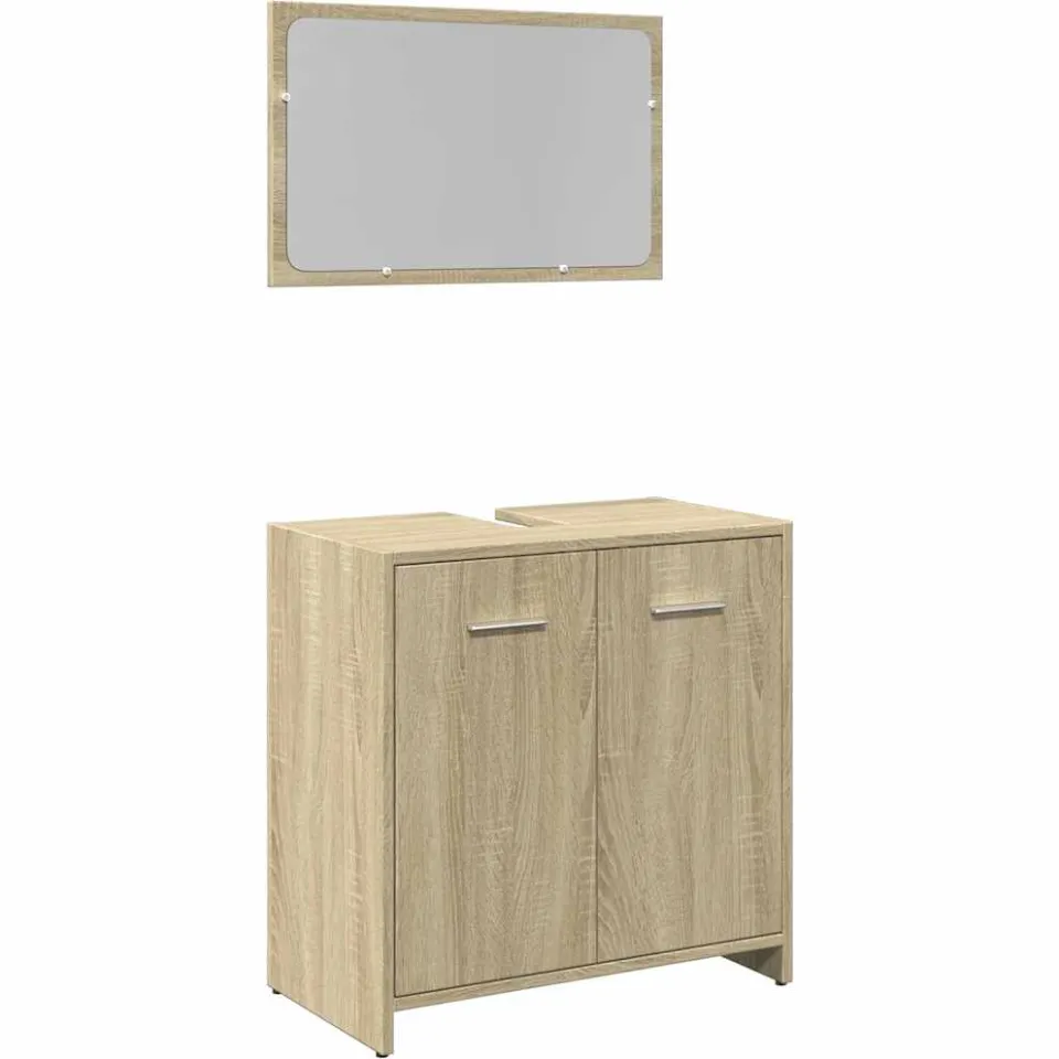 vidaXL 2-delige Badkamermeubelset bewerkt hout sonoma eikenkleurig, foto 3