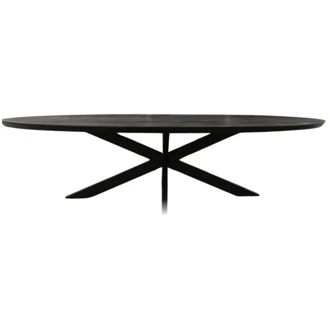 Starfurn Eettafel Brandy - Zwart - 120x300x76 cm