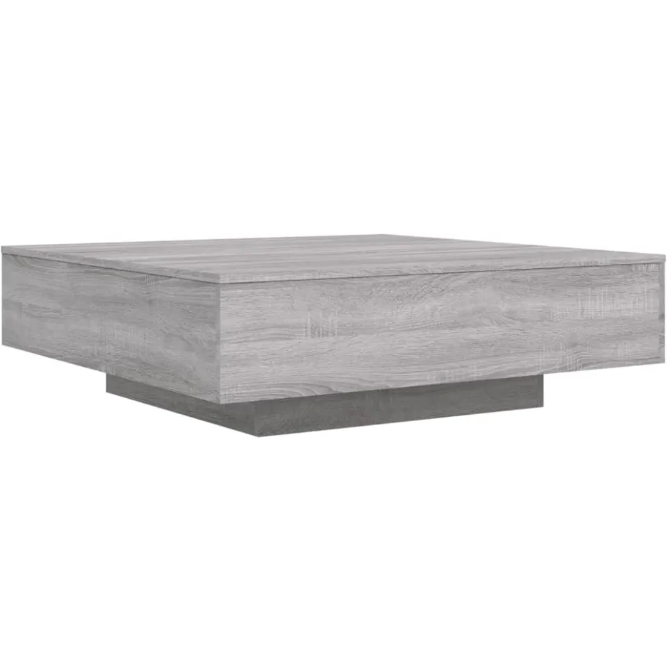 vidaXL Salontafel 100x100x31 cm bewerkt hout grijs sonoma eikenkleurig