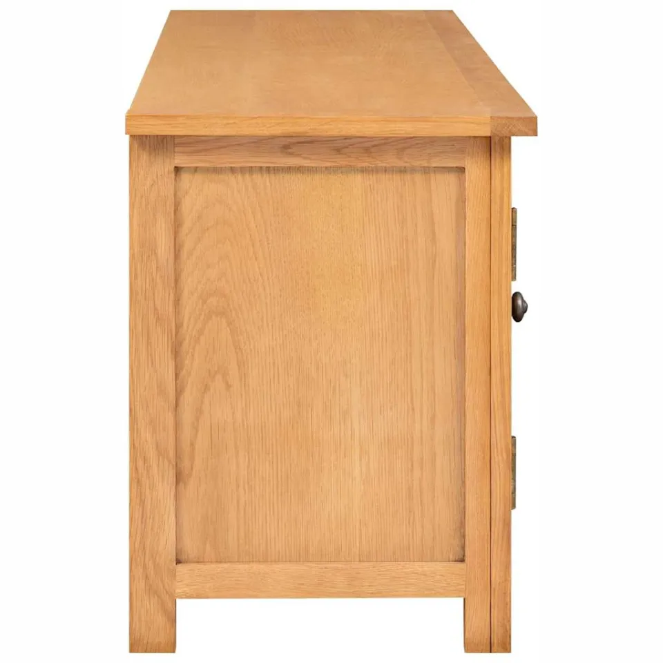 vidaXL Tv-meubel 110x35x44 cm massief eikenhout, foto 4