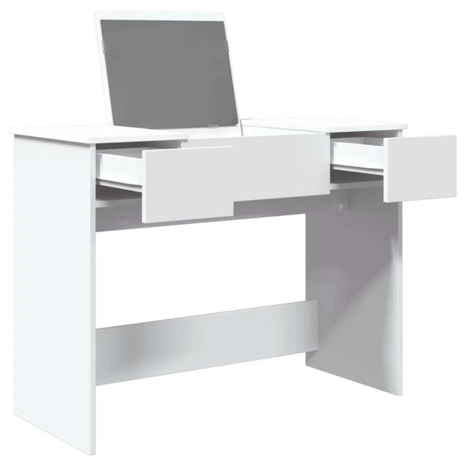 vidaXL Kaptafel met spiegel 100x45x76 cm wit, foto 4
