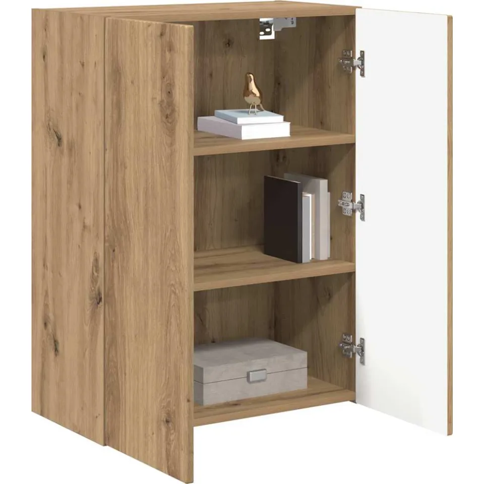 vidaXL TV-wandkast 59,5 x 31 x 80 cm Artisan Eiken Bewerkt hout Bruin