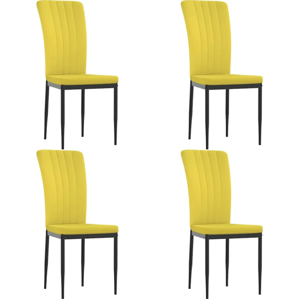vidaXL Eetkamerstoelen 4 st fluweel mosterdgeel