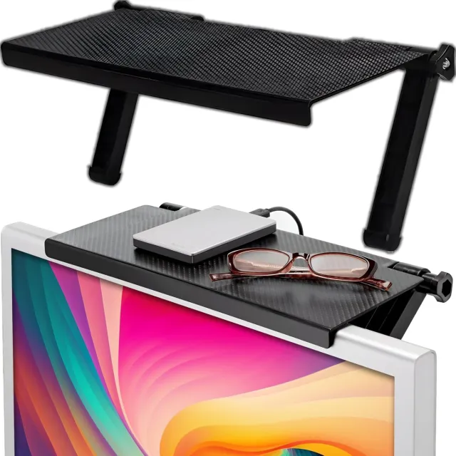 retoo Scherm Top Plank TV Top 35x16,5 cm Wandplank Zwevende Planken Vrij Zwevende Kantoorplank Decoratie Fotolijsten Boeken Foto's Woonkamer Slaapkamer Zwart
