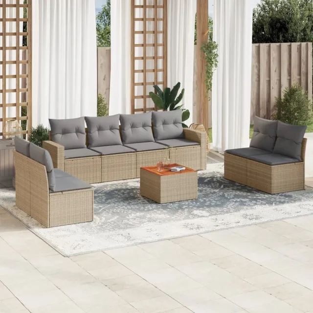 vidaXL Patio Sofa Set 8-zits Mix Beige en Lichtgrijs, foto 2