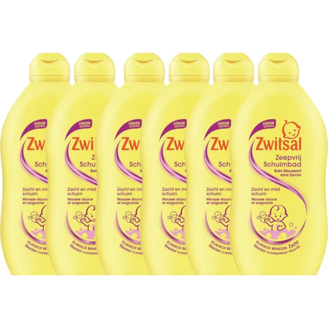 Zwitsal Baby Badschuim - 6 x 400ml Geel