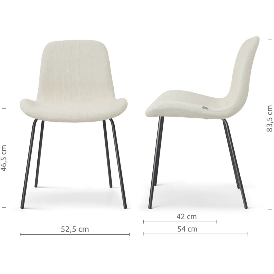 Nolon Nora-Fé eetkamerstoel cottonbeige - zwart onderstel, foto 3