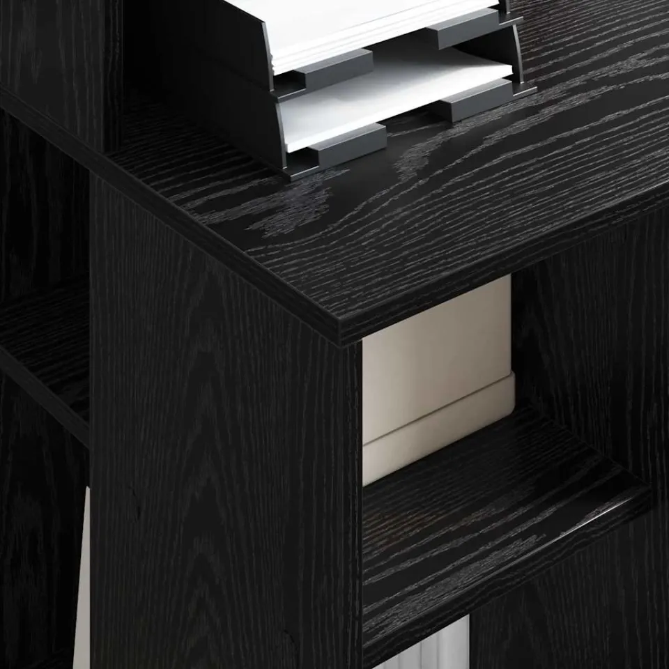 vidaXL Bureau Zwart Eiken 90 x 48 x 101,5 cm Bewerkt hout, foto 4
