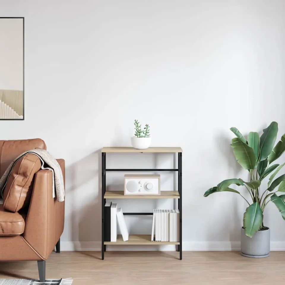 vidaXL Boekenkast 2-laags 60 x 29,5 x 81 cm Bewerkt hout Sonoma Eiken, foto 4