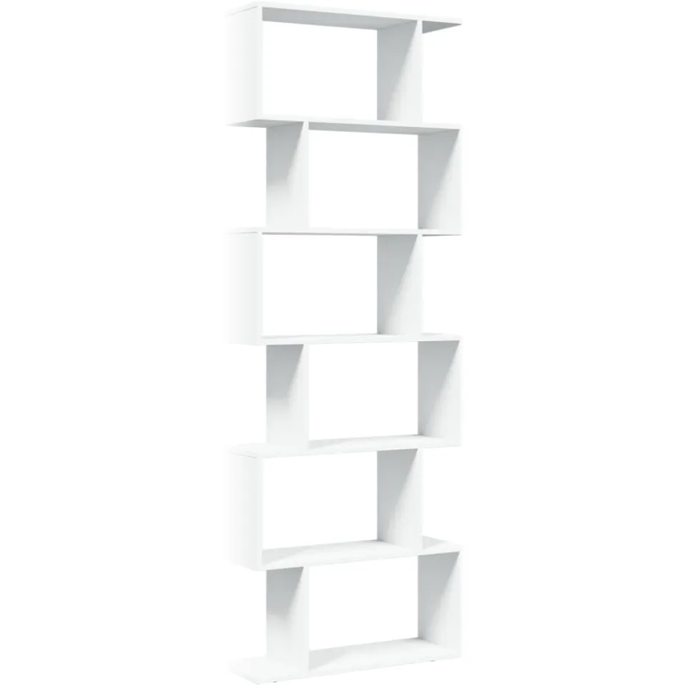 vidaXL Kamerscherm / boekenkast 6-laags 70x24x193 cm bewerkt hout wit, foto 3