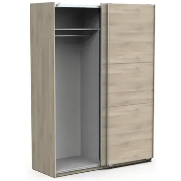 Kledingkast Ghost - Met Schuifdeuren - Eik Kronberg - 148x59x203cm Hout eiken