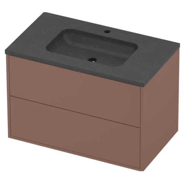 Proline Rollo Badmeubelset Hardsteen Elegant In Kader 80x46x54 cm Blue Stone Beauty Blush Rosé Goud