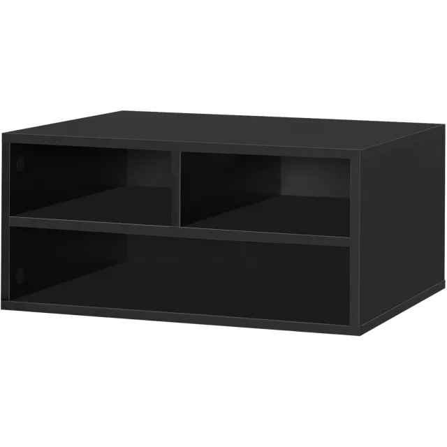 Happiq Kantoorprinterkast - Voor Printer en Faxapparaat - Zwart - Bureau-organizer met Planken en Opbergrek