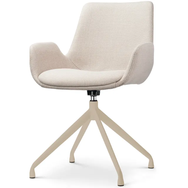 Nolon Nola-Eef draaibare eetkamerstoel beige - beige onderstel