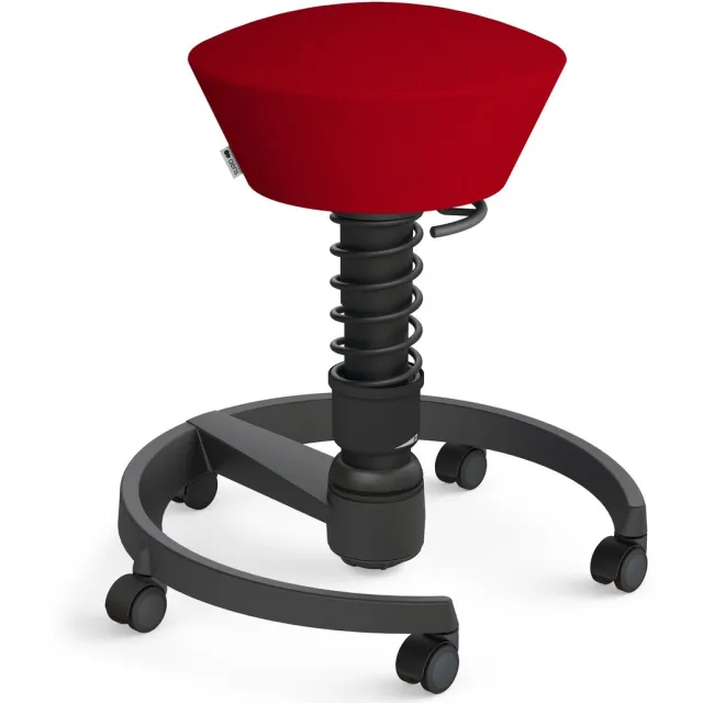 AERIS SWOPPER Comfort - ergonomische bureaustoel - zachte wielen - zwart frame - zitting microvezel - Rood rood / zacht