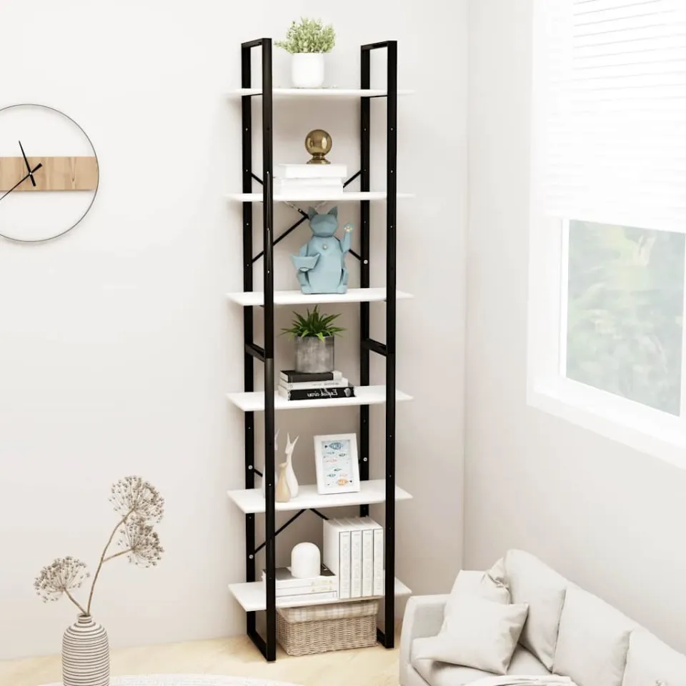 vidaXL Opbergrek 60x30x210 cm massief grenenhout wit, foto 2