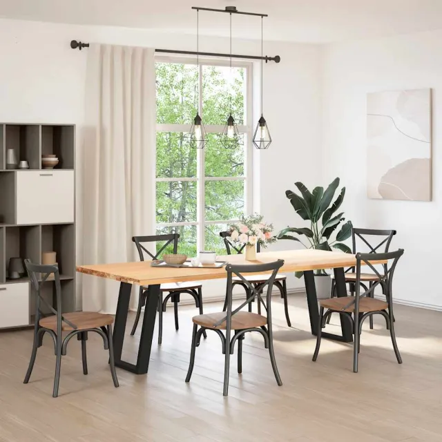 vidaXL Eettafelpoten 2 st U-vormig 50x(72-73) cm staal naturel Bruin