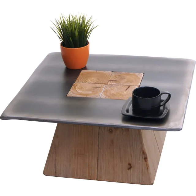 Cosmo Casa Salontafel - Stijlvol en Modern - Met Uniek Tafelblad - Elegante Industriële Uitstraling Naturel