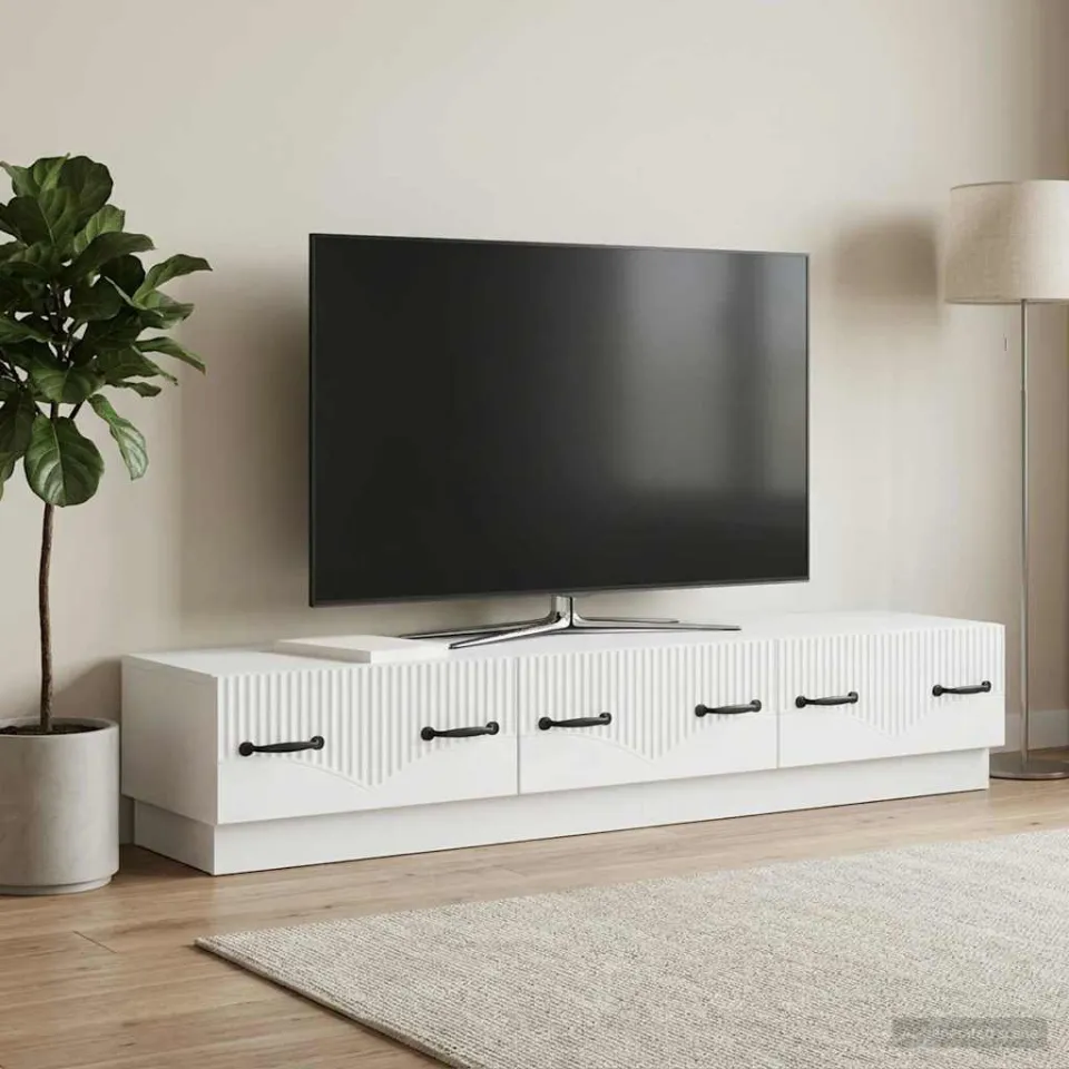 vidaXL TV-kast met lade Wit 147 x 34,5 x 27 cm Bewerkt hout, foto 4