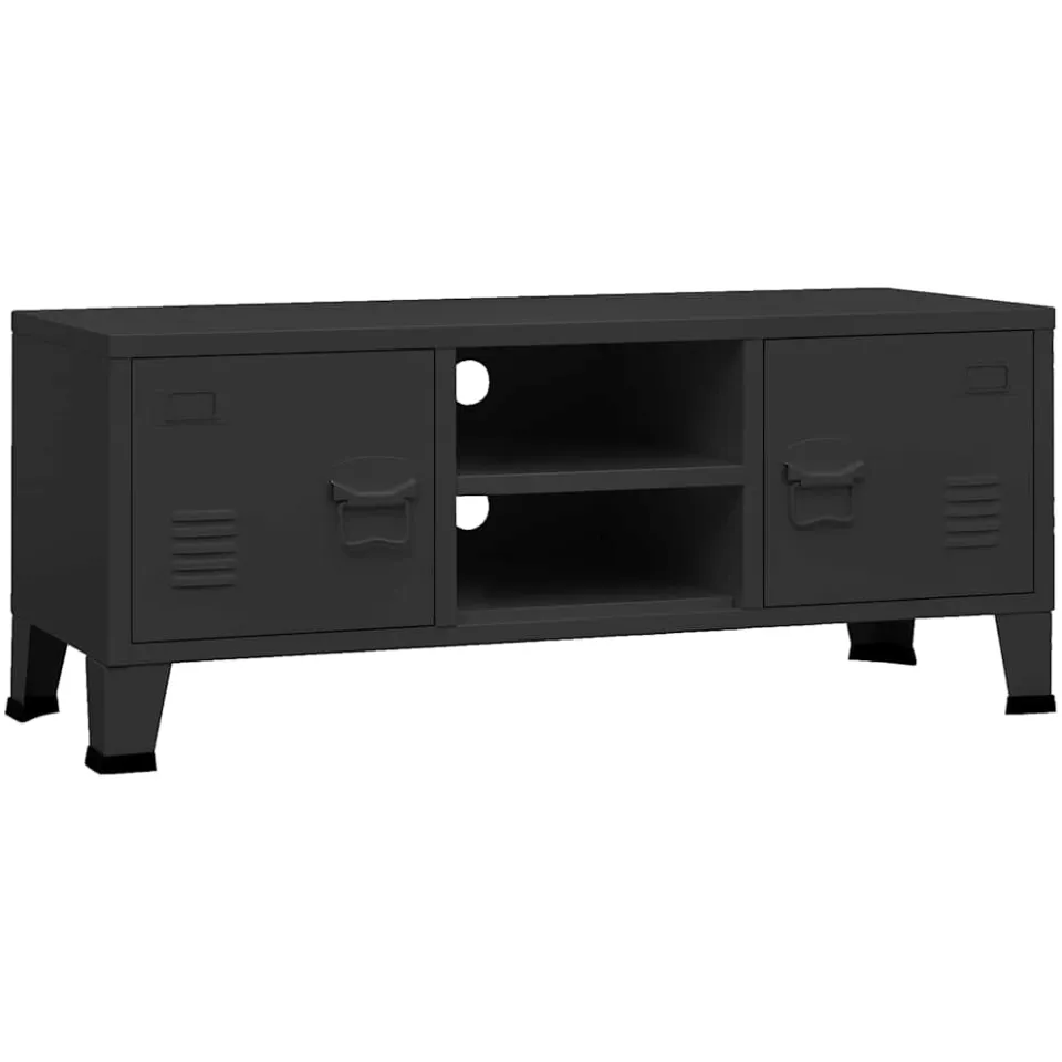 vidaXL Tv-meubel industrieel 105x35x42 cm metaal zwart, foto 3