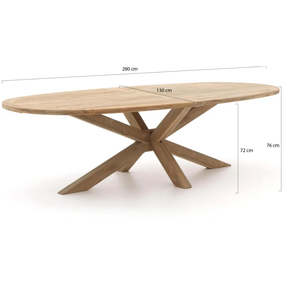 Intenso Furniture Intenso Mazzano/ROUGH-Y Ellips 280cm dining tuinset 9-delig verstelbaar, foto 4