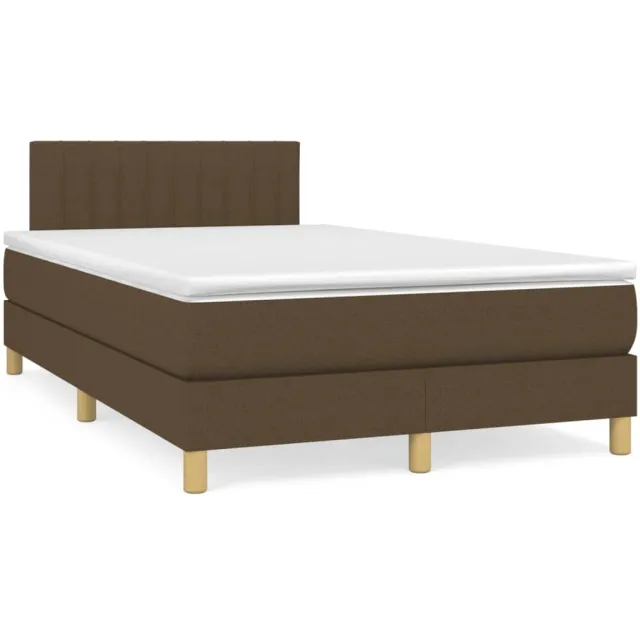 vidaXL Boxspring met matras en LED stof donkerbruin 120x190 cm bruin