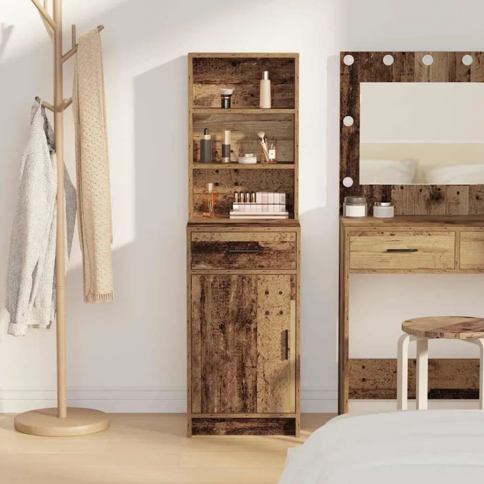 vidaXL Hoge kast Oudhout 41 x 40 x 135 cm Bewerkt hout bruin, foto 3