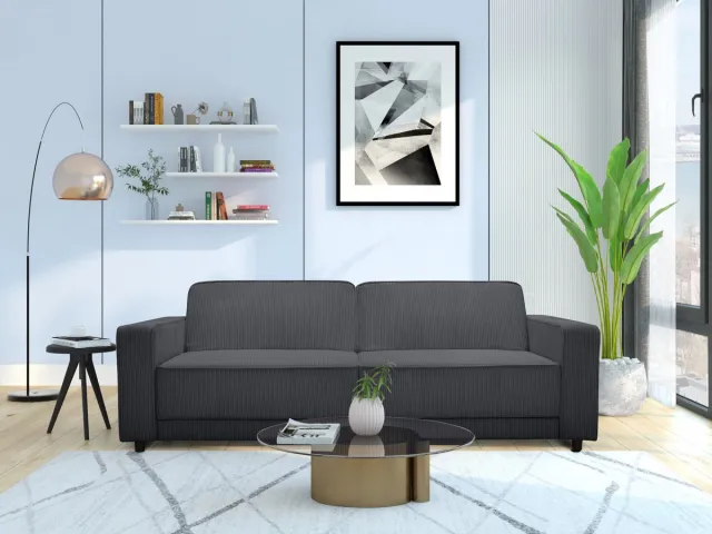 Notio Living Allie-Slaapbank - 3-zits - Antraciet Stof