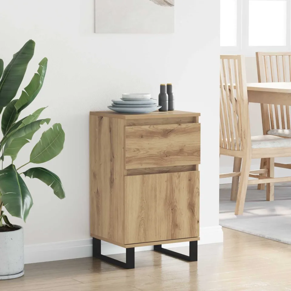 vidaXL Dressoir artisanaal eikenkleurig 35 x 40 x 70 cm Bewerkt hout, foto 4
