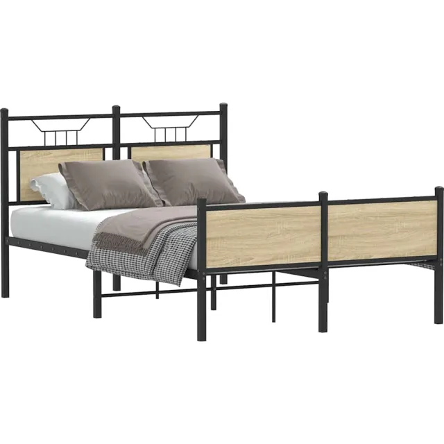 vidaXL Bedframe zonder matras hout sonoma eikenkleurig 120x190 cm Bruin