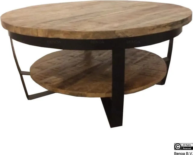 Benoa Salontafel Paras rond mangohout 65 cm naturel