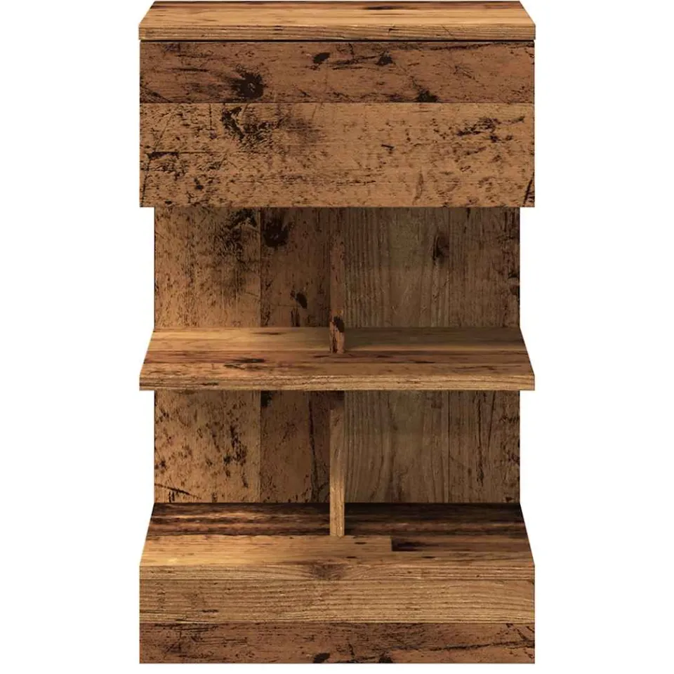 vidaXL Nachtkastje 40x35x65 cm bewerkt hout oud houtkleurig bruin, foto 4
