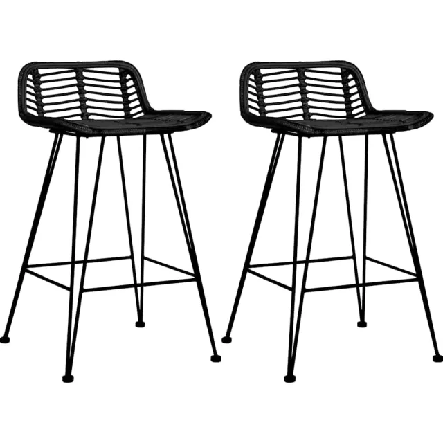 vidaXL Barstoelen 2 st rattan zwart