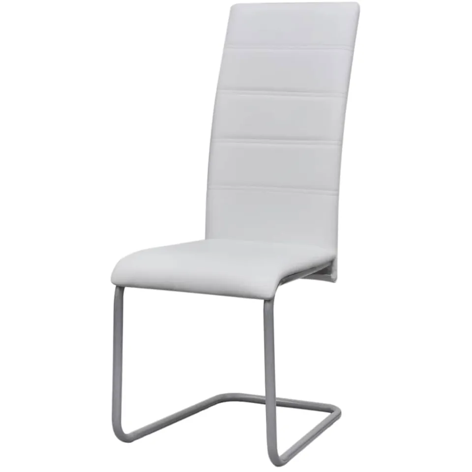 vidaXL Eetkamerstoelen 6 st kunstleer wit, foto 2