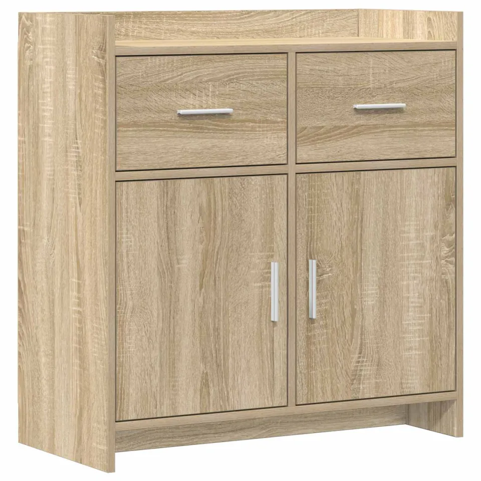 vidaXL Dressoir Sonoma Eiken 75 x 36 x 80 cm Bewerkt hout, foto 3
