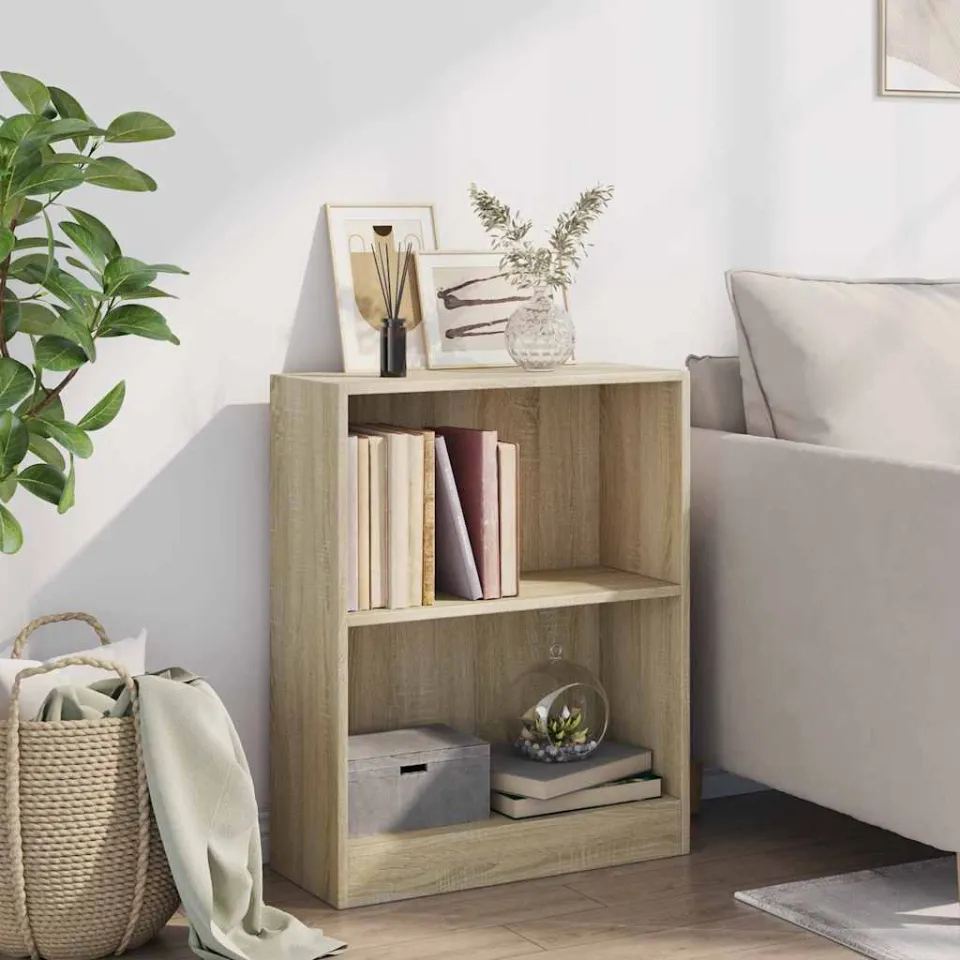 vidaXL Boekenkast 60x24x76 cm bewerkt hout sonoma eikenkleurig, foto 4