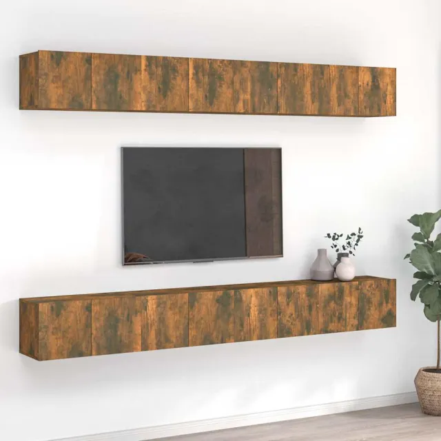 vidaXL Tv-meubelen 8 st 60x30x30 cm bewerkt hout gerookt eikenkleurig Bruin