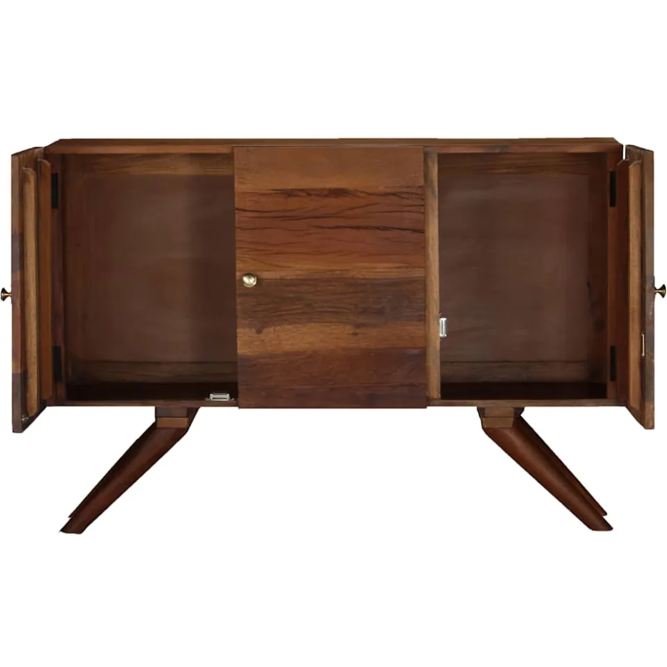 vidaXL Dressoir 110x30x75 cm massief gerecycled hout bruin, foto 3