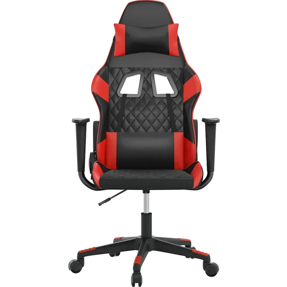 vidaXL Massage gamestoel kunstleer zwart en rood