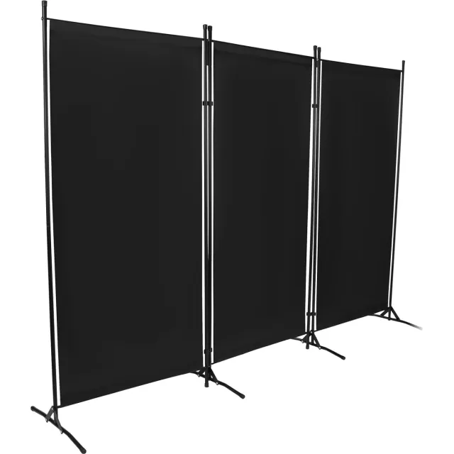 GEYOPMIDCSY Opvouwbare ruimteverdeler - 3-delig - 260 x 180 cm - Oxford-doek - kamerscherm - vrijstaand - privacy - moderne scheidingswand - inkijkbescherming voor kantoren - studio's - slaapkamers - grijs