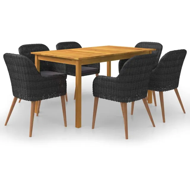 vidaXL 7-delige Tuinset zwart, foto 2