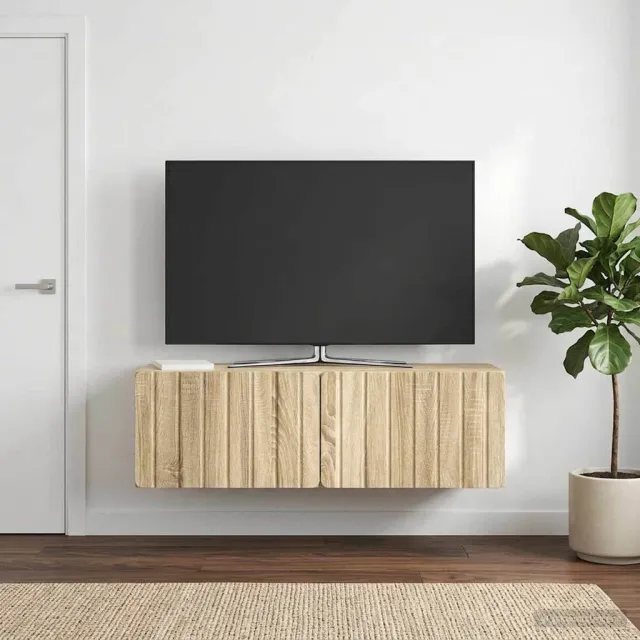 vidaXL Wandbeugel TV-kast 98 x 31 x 30 cm Sonoma Eiken Bewerkt hout Bruin