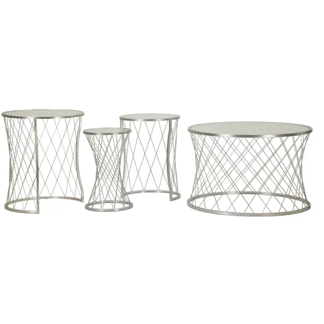 Mauro Ferretti Tafel Noah Silver Set 4 Pcs Ø 70×45 cm Zilver