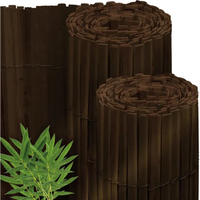 BOG Privacy Scherm Bamboo Donkerbruin 180x600 cm – Weerbestendig Bamboe Mat Wind Scherm Tuin Balkonscherm – Robuust Natuurlijk Inkijkbescherming van Natuurlijk Bamboe Tuinscherm –
